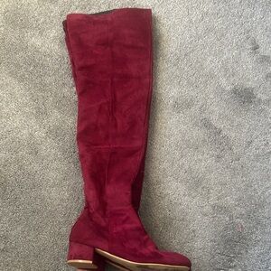 Elegant Burgundy Over-the-Knee Boots